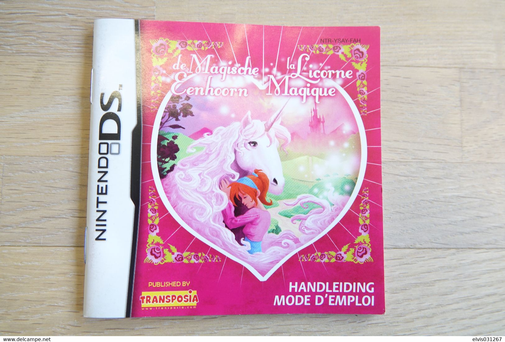NINTENDO DS  : MANUAL : De Magische Eenhoorn - Game - Literatuur En Instructies