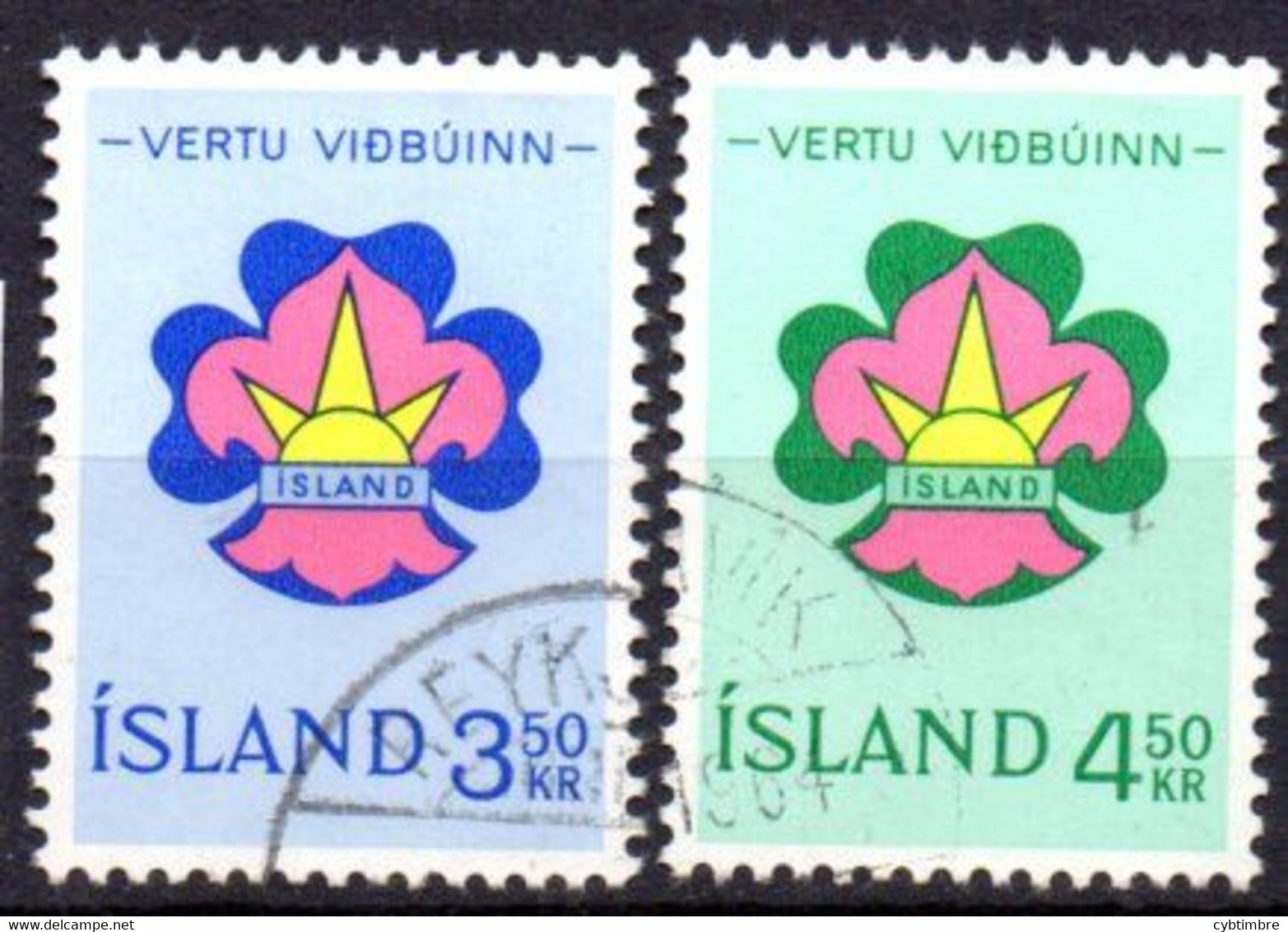 Islande: Yvert N° 333/334 - Usados