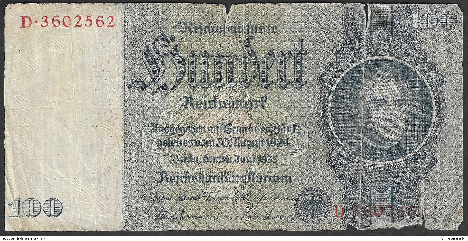 Germania - Banconota Circolata Da 100 Marchi P-183b - 1935 #17 - 100 Reichsmark