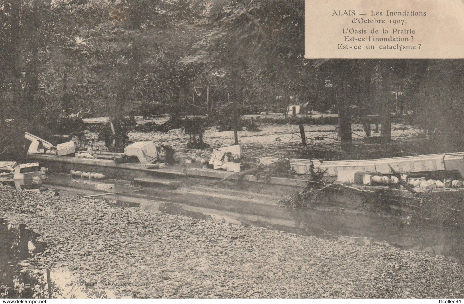 CPA-30-ALAIS-ALES-Les Inondations D'octobre 1907-L'oasis De La Prairie-Est Ce L'inondation? Est Ce Un Cataclysme? - Alès