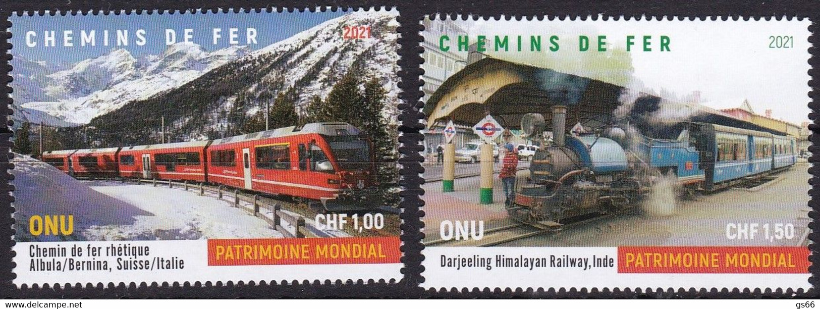 UNO-Genf, 2021, 1140/41 MNH **, UNESCO-Welterbe: Brücken, Wasserstraßen Und Eisenbahnen. - Ungebraucht