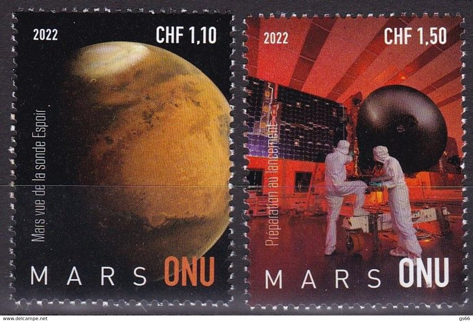 UNO-Genf, 2022, MNH **, Mars Mission - Unused Stamps