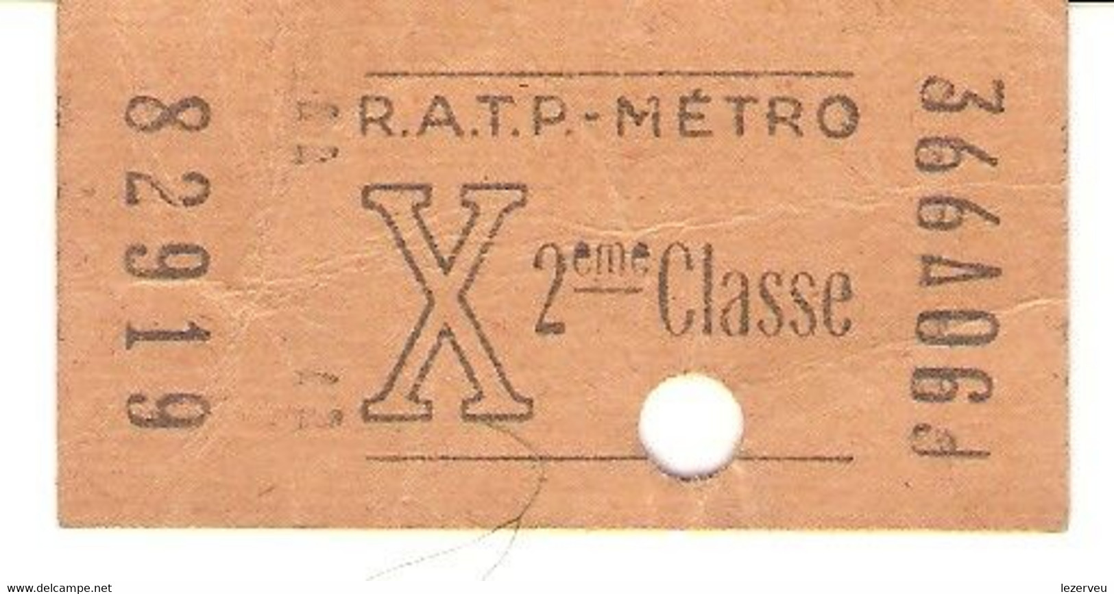 TICKET METRO PARIS ANNEES 1960 - Europe