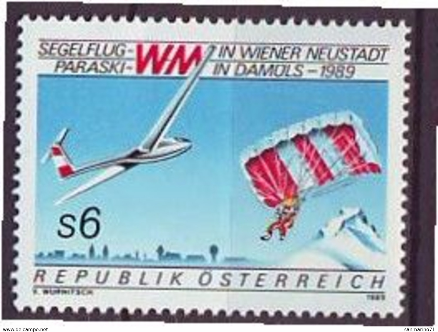 AUSTRIA 1947,unused - Parachutespringen