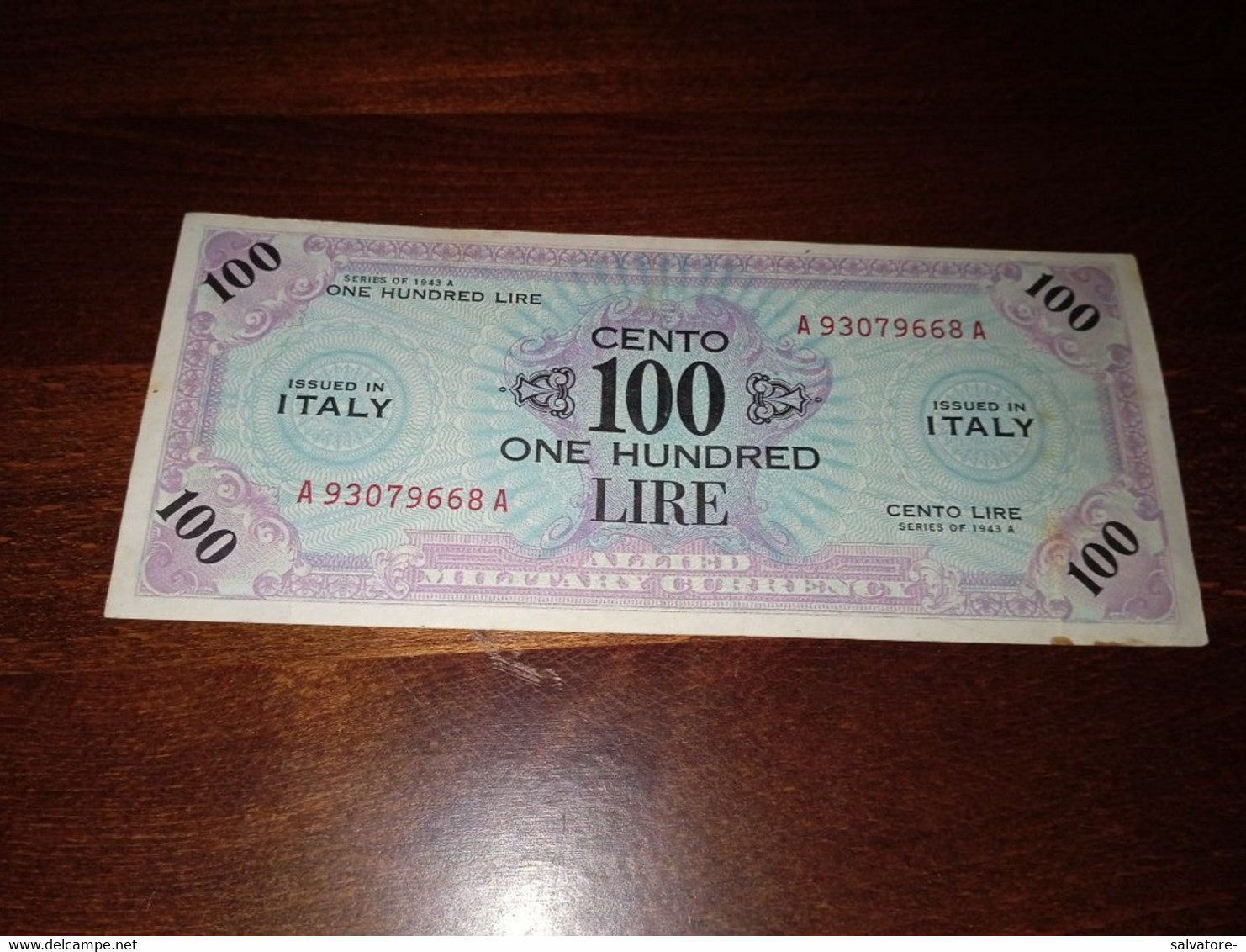 BANCONOTA 100 LIRE AMGOT OCCUPAZIONE AMERICANA IN SICILIA SECONDA GUERRA MONDIALE - Anglo-american Occ.: Sicily