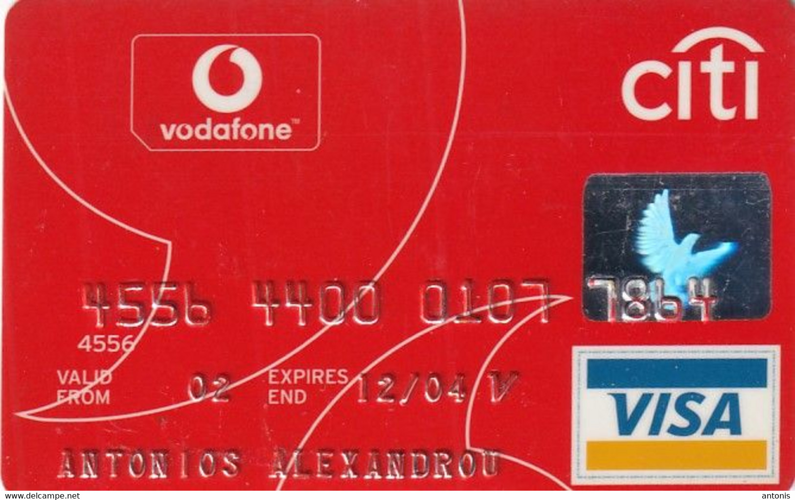 GREECE - Vodafone, CitiBank Visa(reverse Schlumberger GB), 08/02, Used - Credit Cards (Exp. Date Min. 10 Years)