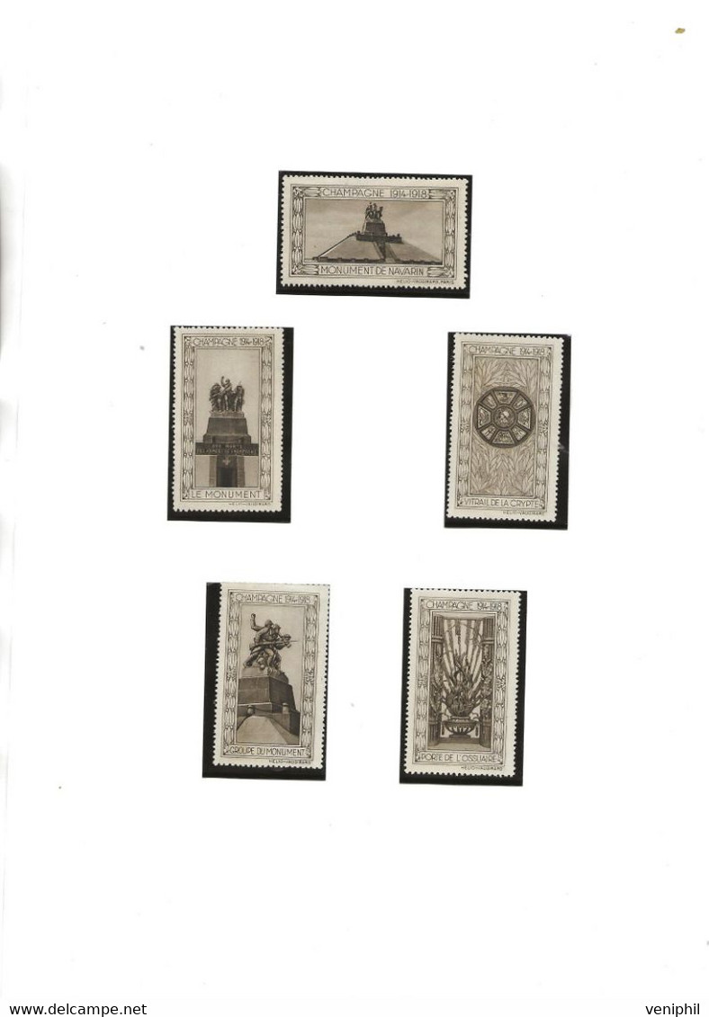 LOT DE VIGNETTES  NEUVES XX --CHAMPAGNE 1914-1918  -MONUMENTS - Militärmarken