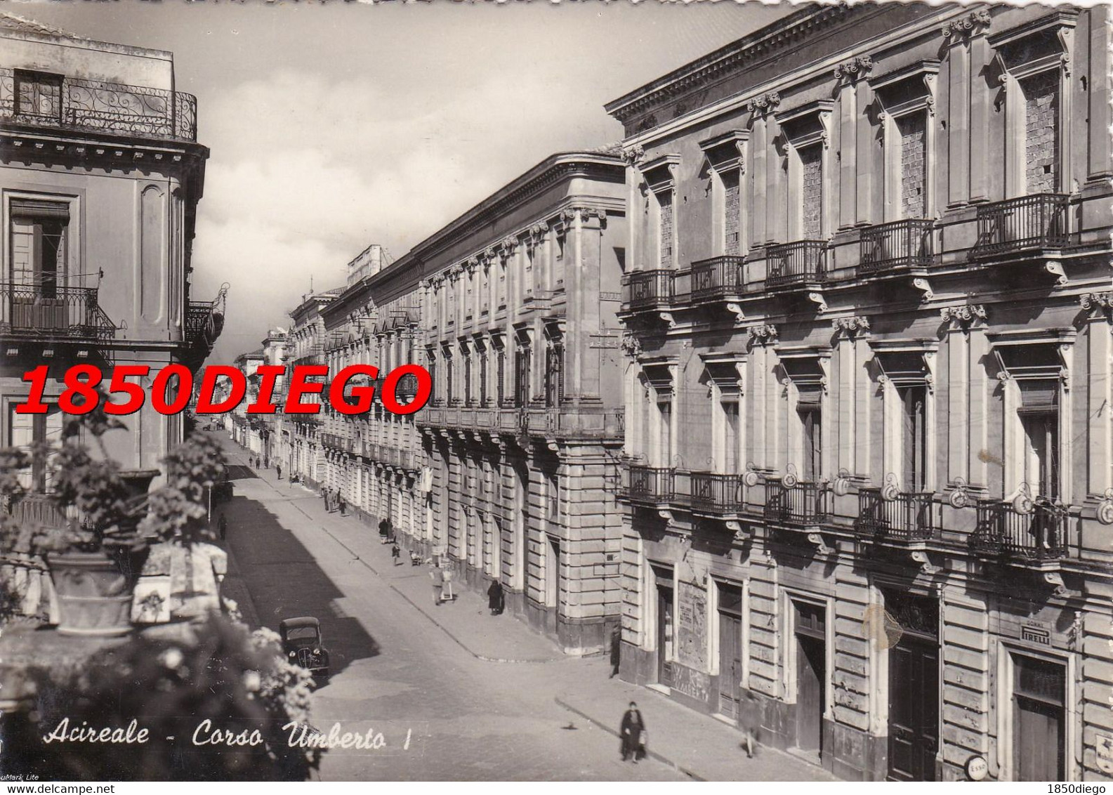 ACIREALE - CORSO UMBERTO I F/GRANDE VIAGGIATA  1953  ANIMAZIONE - Acireale