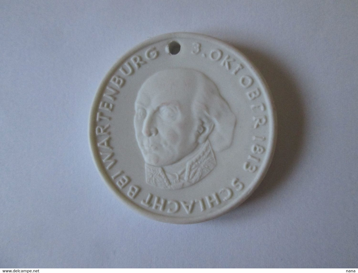 GDR/DDR Porcelain Communist Medal German-Russian Brotherhood In Arms 1813-1963,diameter=35 Mm - RDA