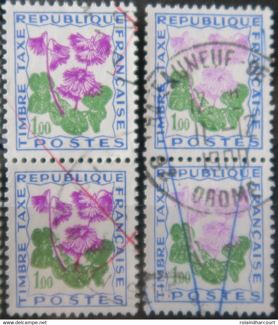 R1118/551 - 1964/1971 - TIMBRES TAXE - SERIE COMPLETE - N°85 à 102 ☉ ➤➤➤ N°102a Violet Très Pale (PAIRE) - 1960-.... Oblitérés