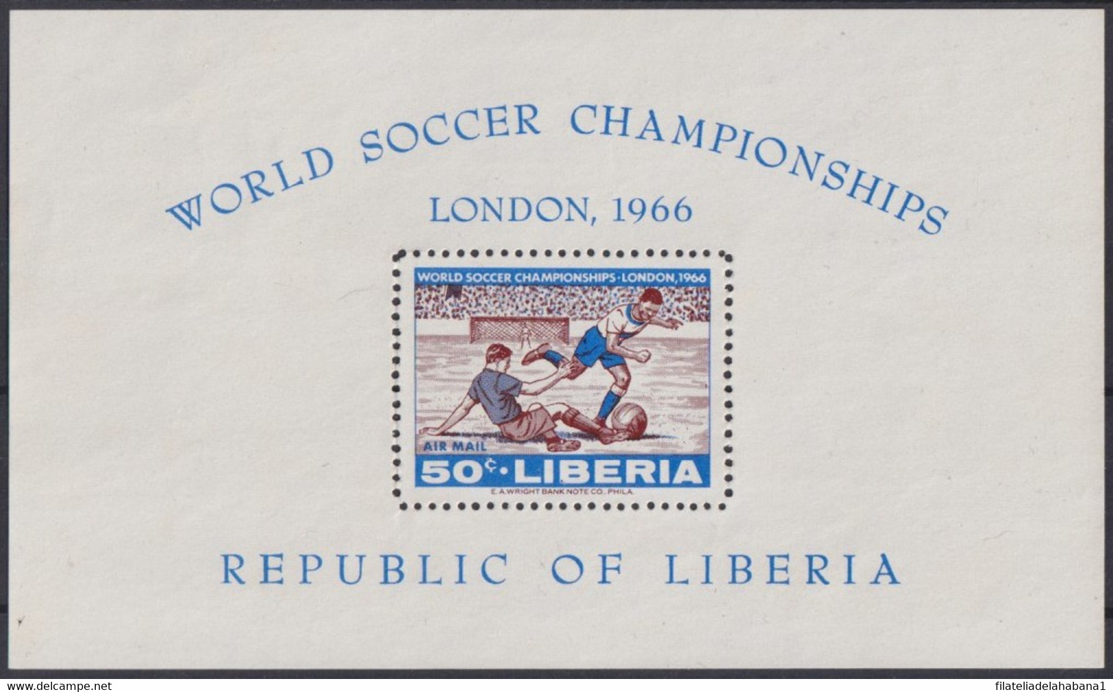 F-EX36552 LIBERIA 1966 NO GUM WORLD CHAMPIONSHIP SOCCER CUP FOOTBALL. - 1966 – Inglaterra