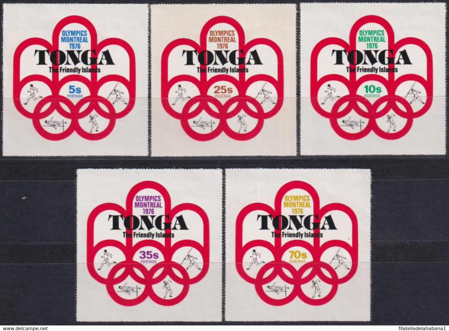 F-EX36406 TONGA 1976 MNH MONTREAL CANADA OLYMPIC GAMES ADHESIVE ATHLETISM BOXING. - Summer 1976: Montreal