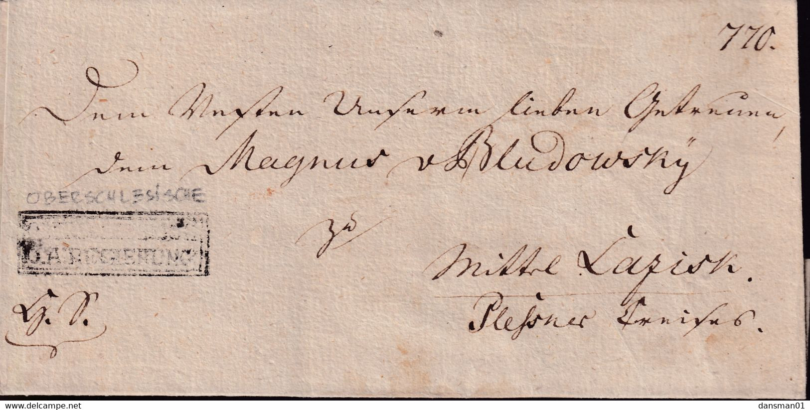 Poland Prephilatelic Cover OBERSCHLESISCHE Nd. - ...-1860 Préphilatélie