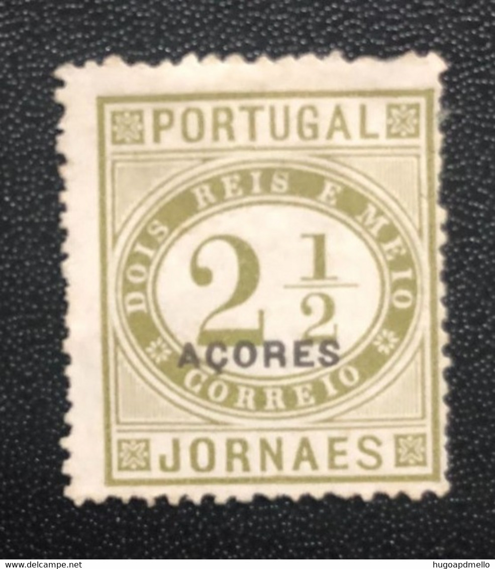 Portugal, AZORES, *Hinged, Unused Stamp, Without Gum « JORNAES », 2 1/2 R., 1882 - Ongebruikt