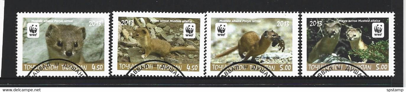 Tajikistan 2013 WWF Weasels Set Of 4 FU - Gebraucht
