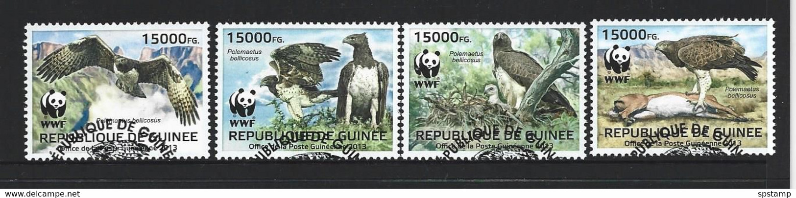 Guinea 2013 WWF Bird Eagles Set Of 4 FU - Gebruikt