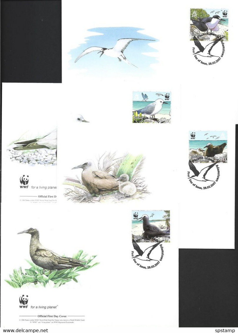 Pitcairn Islands 2007 WWF Sea Bird Set Of 4 Singles On 4 Separate Special FDC - FDC