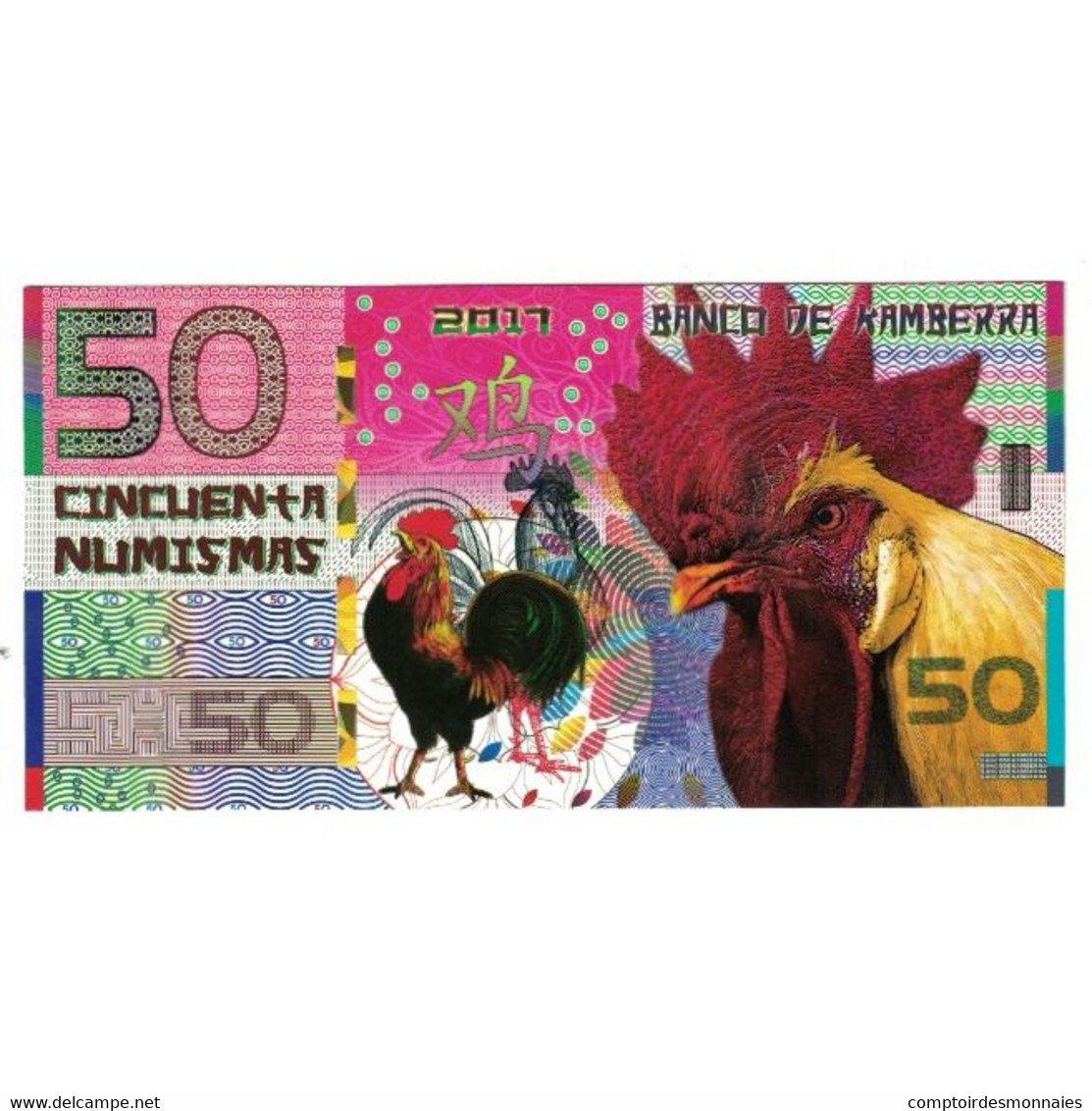 Billet, Australie, Billet Touristique, 2017, 50 Dollars ,Colorful Plastic - Specimen