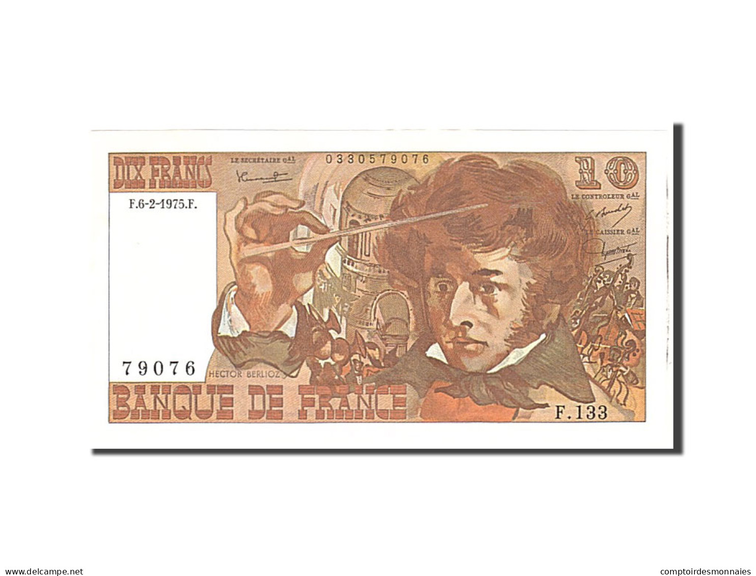 Billet, France, 10 Francs, 1975, 1975-02-06, SPL, Fayette:63.8, KM:150b - 10 F 1972-1978 ''Berlioz''