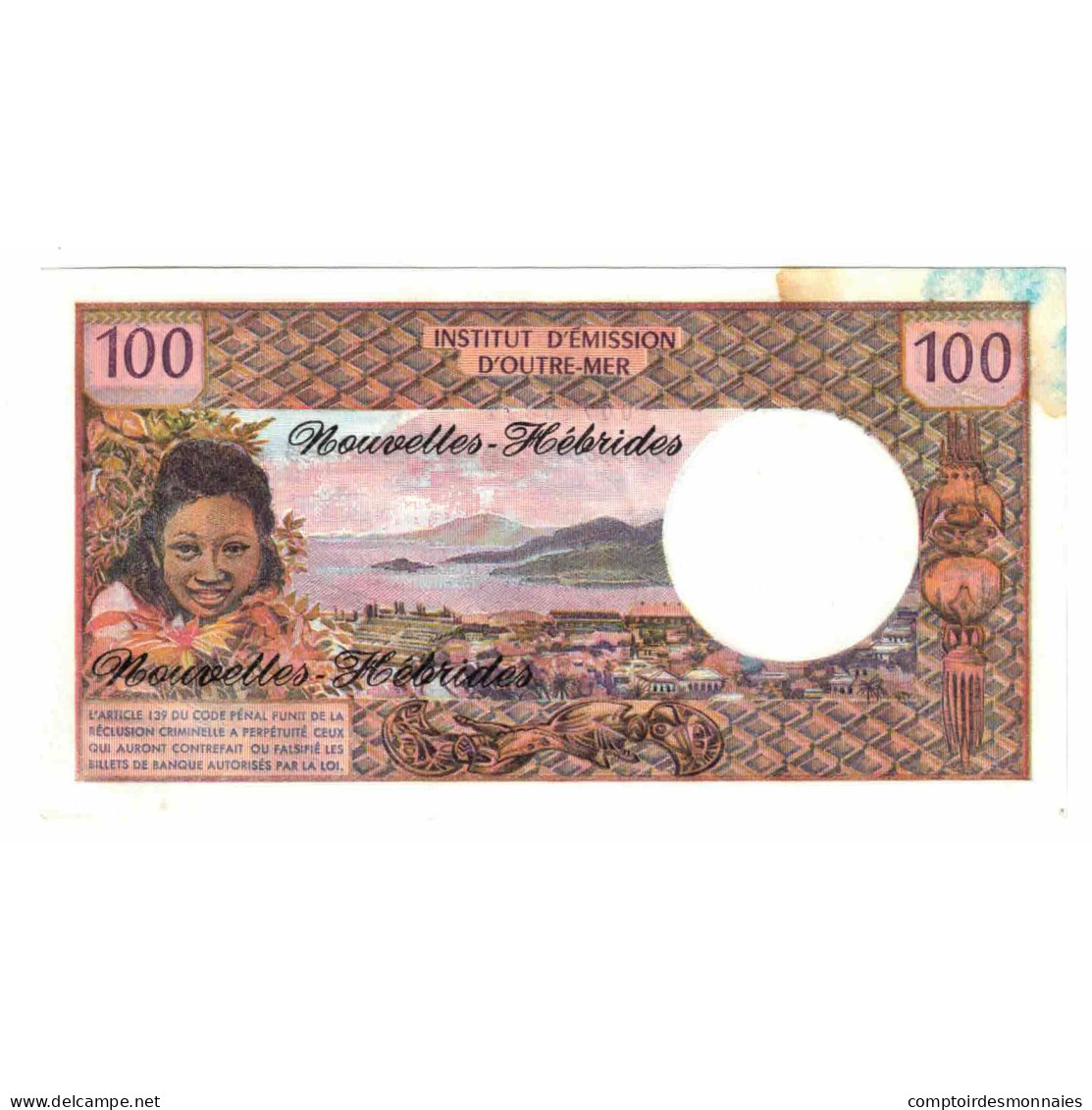 Billet, Condominium Des Nouvelles-Hébrides, 100 Francs, KM:18b, SPL - Vanuatu