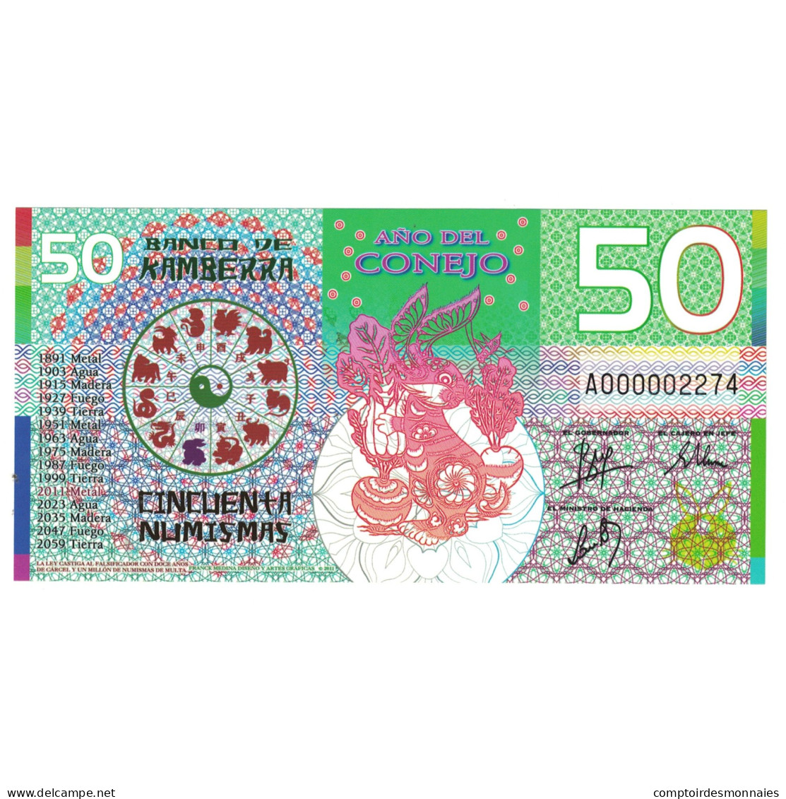 Billet, Australie, Billet Touristique, 2011, 50 Dollars ,Colorful Plastic - Specimen