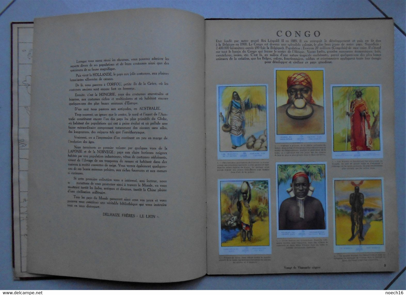 Album Chromos Complet Delhaize Le Lion - Images Du Monde, Congo, Pays-Bas, Corfou, Hongrie, Australie, Laponie - Albumes & Catálogos