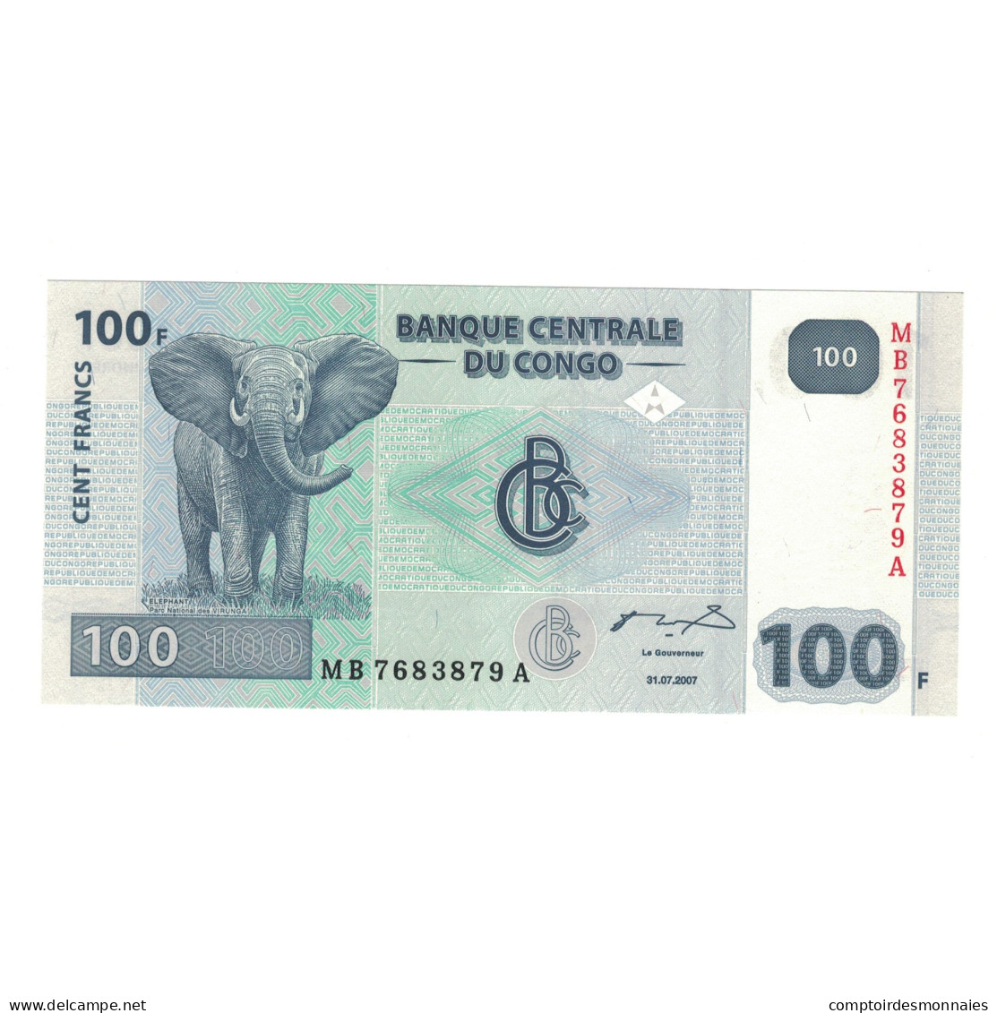 Billet, Congo Democratic Republic, 100 Francs, 2007, 2007-07-31, KM:98a, NEUF - Republic Of Congo (Congo-Brazzaville)