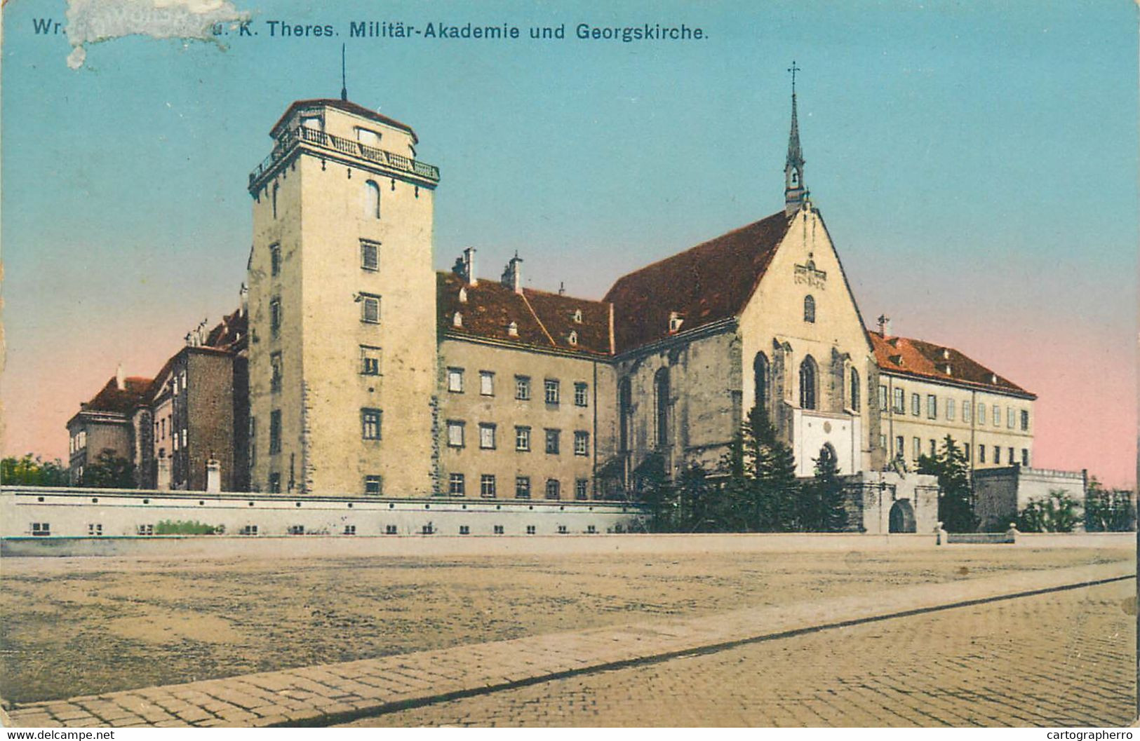 Austria Ansichtskarte Wr.-Neustadt, K.u.k. Theresianische Militär-Akademie Und Georgskirche - Wiener Neustadt