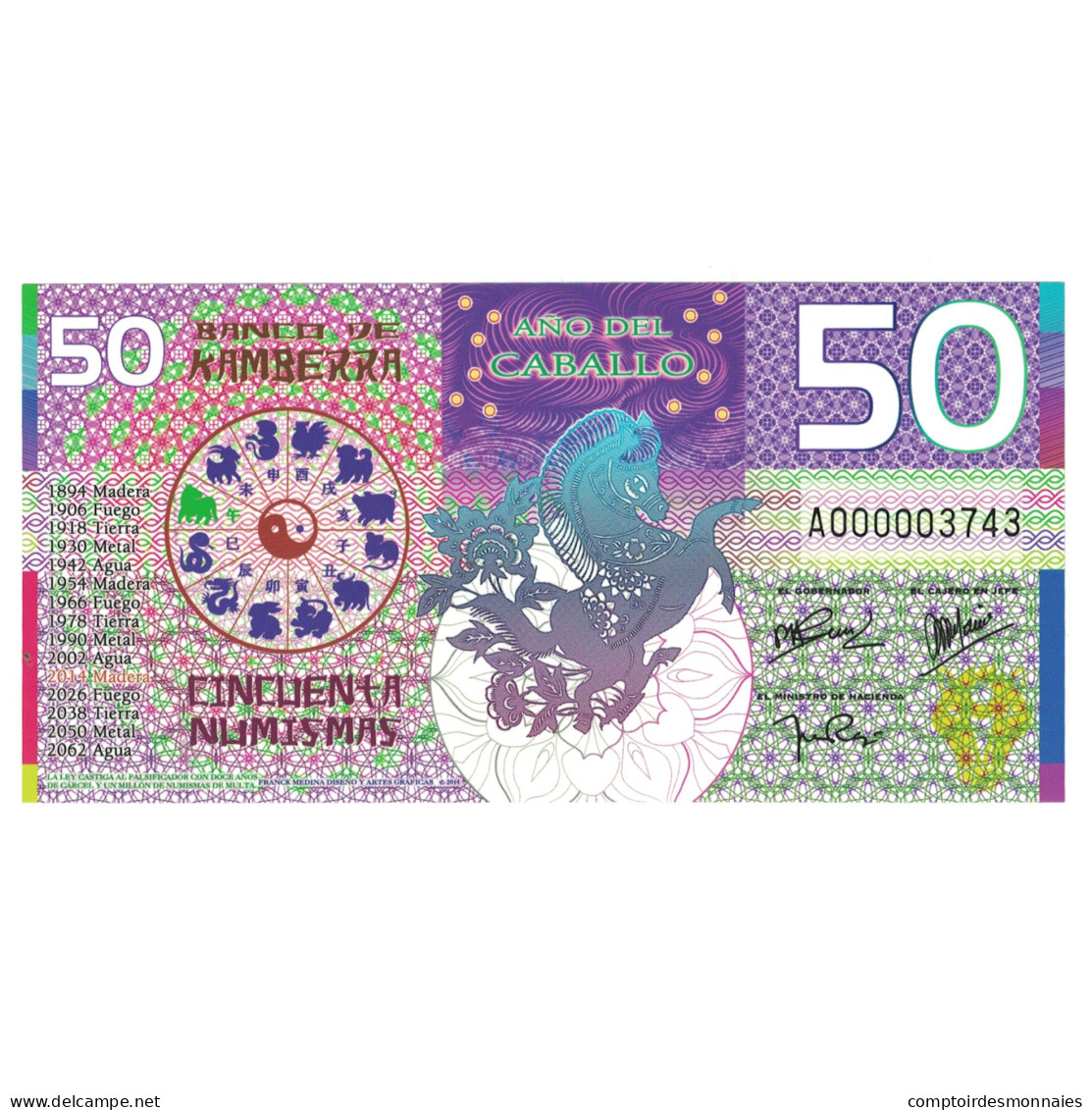 Billet, Australie, Billet Touristique, 2014, 50 Dollars ,Colorful Plastic - Specimen