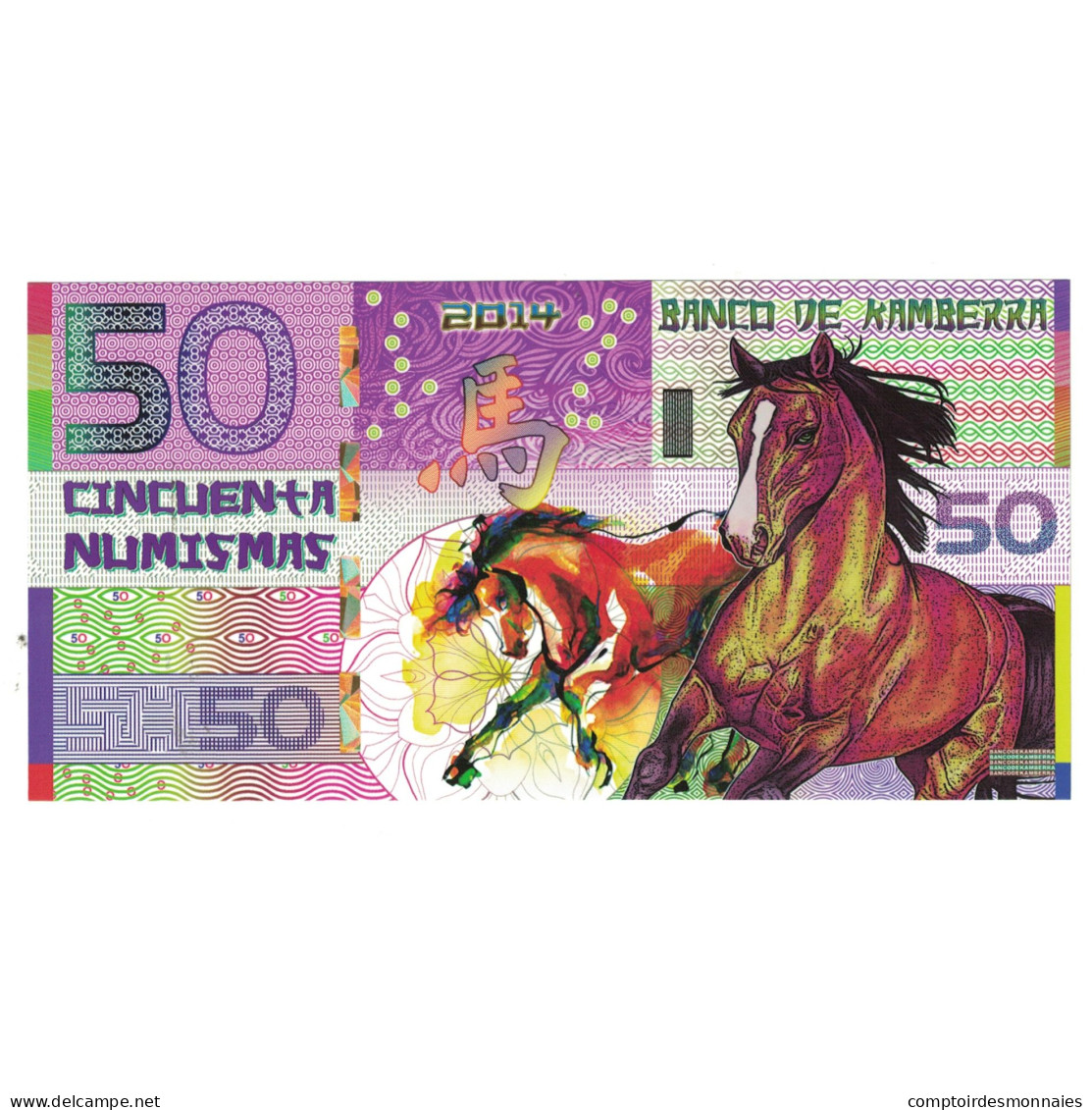 Billet, Australie, Billet Touristique, 2014, 50 Dollars ,Colorful Plastic - Vals En Specimen