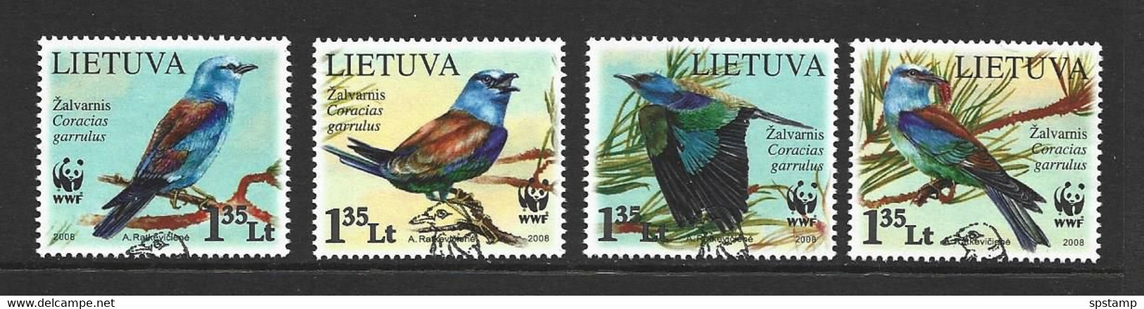 Lithuania 2008 WWF Bird Set Of 4 FU - Oblitérés