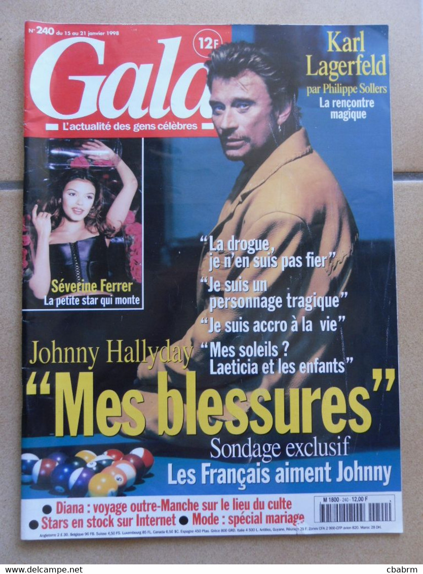 JOHNNY HALLYDAY MAGAZINE GALA N° 240 Véronique SANSON Karl LAGERFELD - Musica