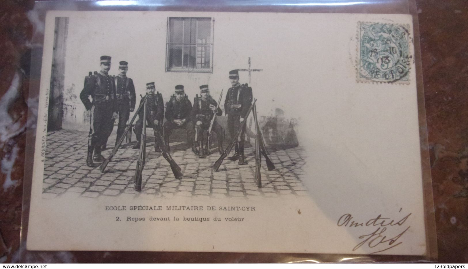 78 ECOLE SPECIALE MILITAIRE DE SAINT CYR 1903 2 REPOS DEVANT LA BOUTIQUE DU VOLEUR - St. Cyr L'Ecole