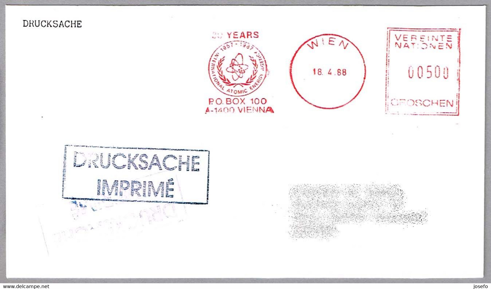 30 Years IAEA (International Atomic Energy Agency). ONU Wien 1988 - Atome