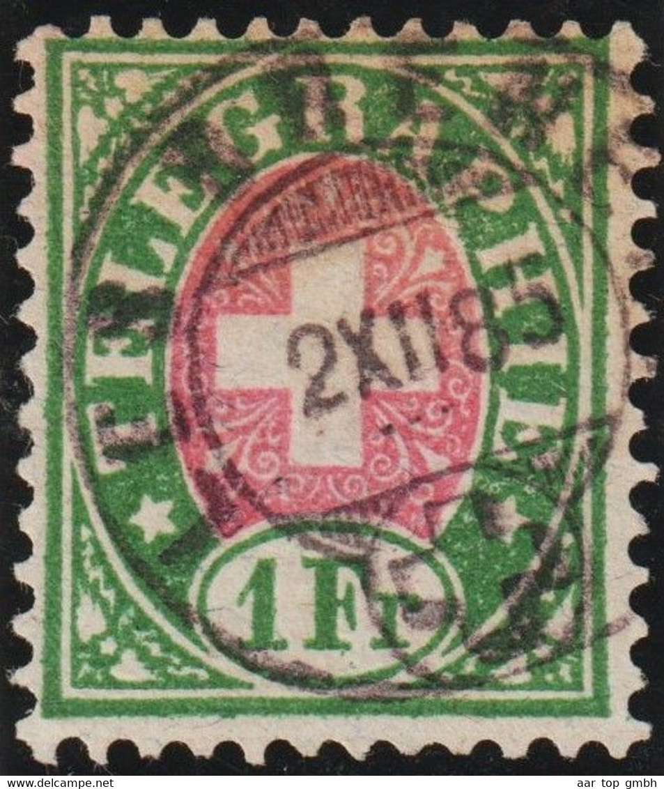 Heimat NE Les Bernets 1885-12-02 Poststempel Auf Telegraphen-Marke 1 Fr. Zu#17 - Telegraph