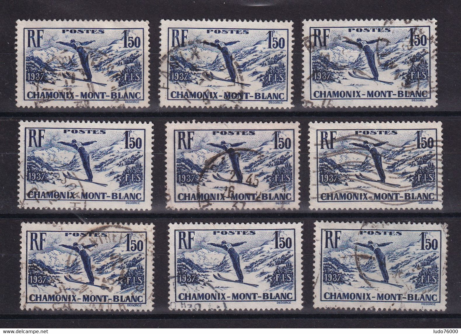 D 452 / LOT N° 334 OBL COTE 18€ - Collections