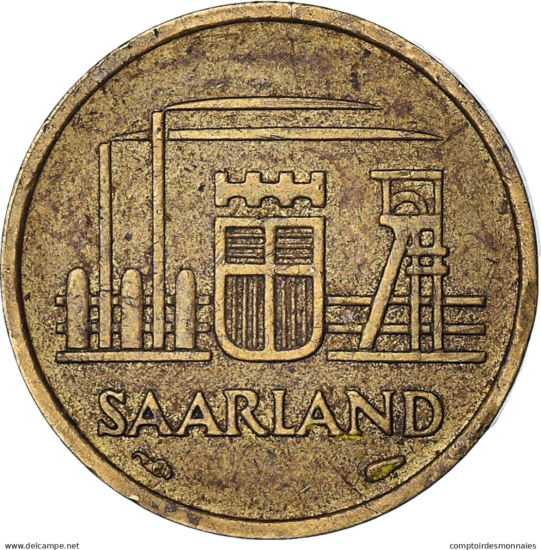 Monnaie, Saare, 10 Franken, 1954 - 10 Francos