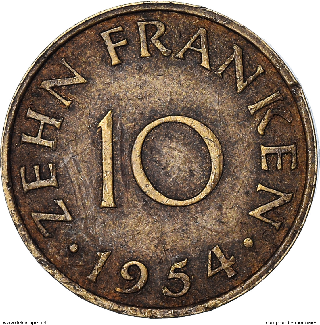 Monnaie, Saare, 10 Franken, 1954 - 10 Franken