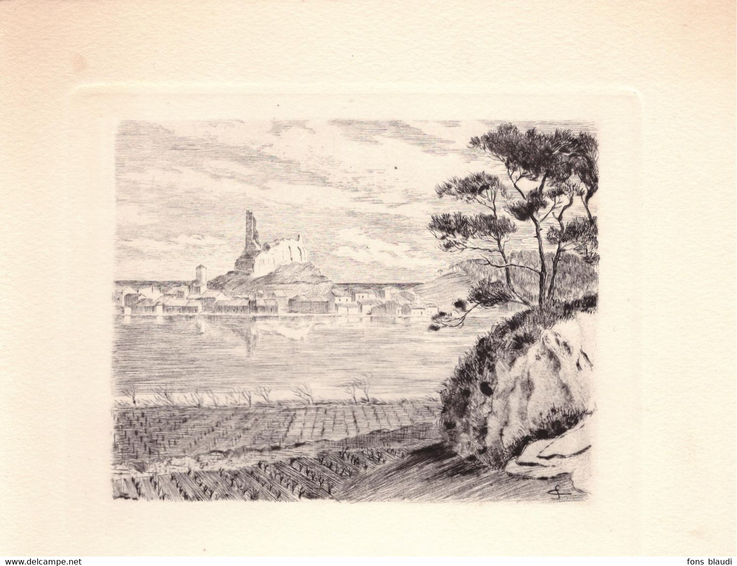 1954 - Eau-forte De Ch Samson - Gruissan (Aude) - Vue Générale - PREVOIR FRAIS DE PORT - Etchings