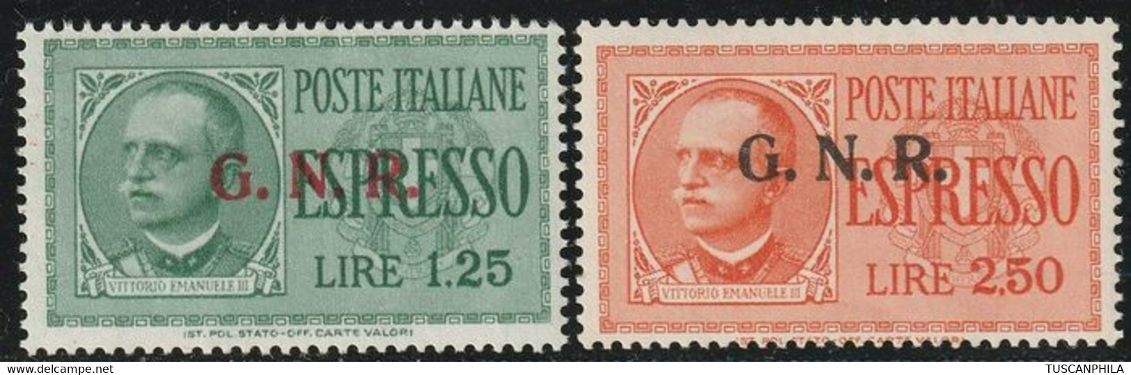 Espressi Soprastampa GNR Di Verona Serie Completa Integra Rara Certificato - Sassone S.1804 - Taxe