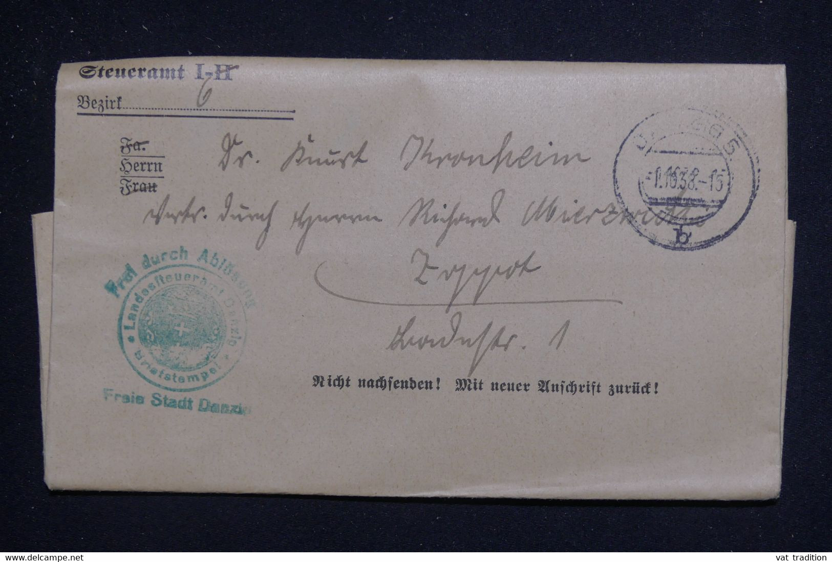 ALLEMAGNE -  Document De Danzig En 1938 Pour Zoppot - L 131787 - Storia Postale