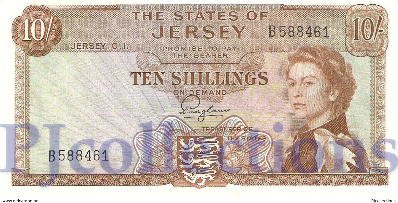 JERSEY 10 SHILLINGS 1963 PICK 7 UNC - Jersey