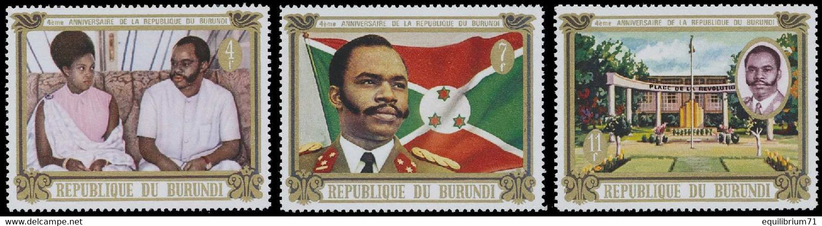 426/428** - 4e Anniversaire De La République / 4e Verjaardag Van De Republiek / 4. Jahrestag Der Republik - BURUNDI - Timbres