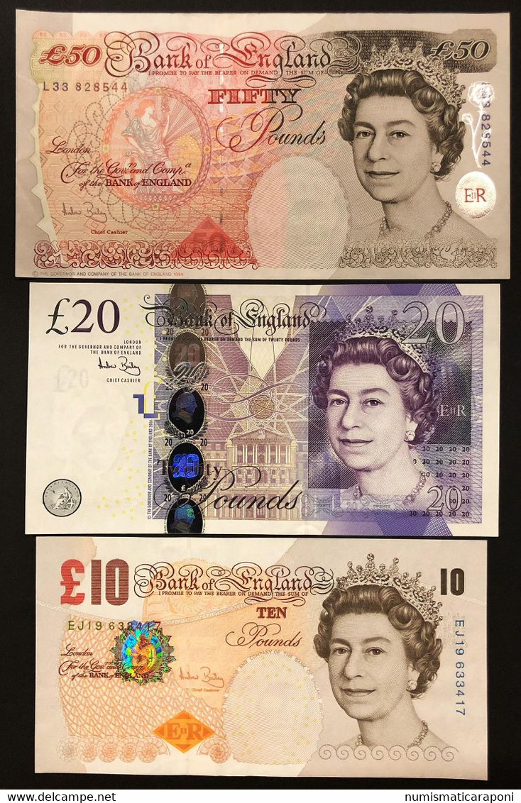 Great Britain Gran Bretagna Queen Elizabeth IIà 50 Pounds Houblon + 20 Smith + 10 Darwin  LOTTO 2777 - 50 Pond