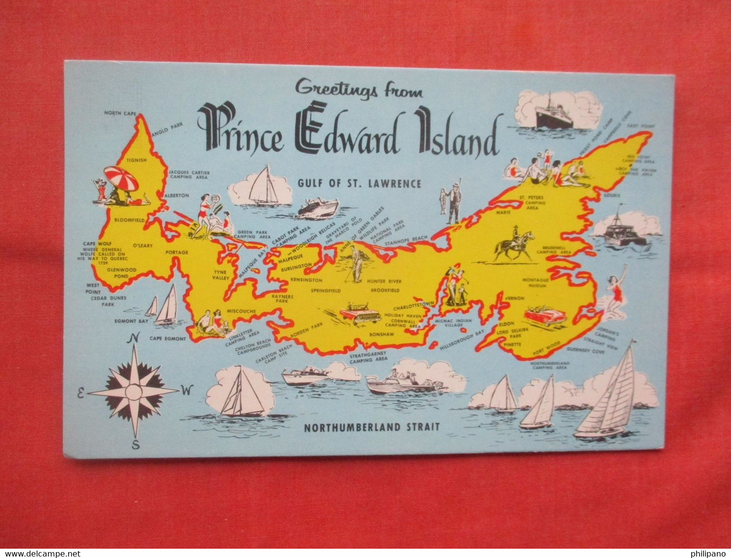 Map Greetings.   Prince Edward Island     Ref 5780 - Other & Unclassified