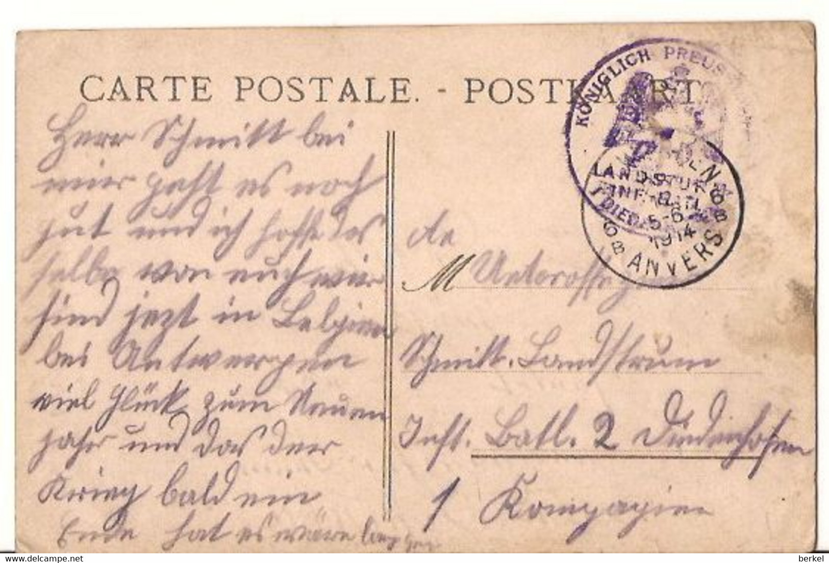 BEVEREN  ANTWERPEN GROET UIT MELSELE STEMPELS FELDPOST 1914  Ref 1253 - Beveren-Waas