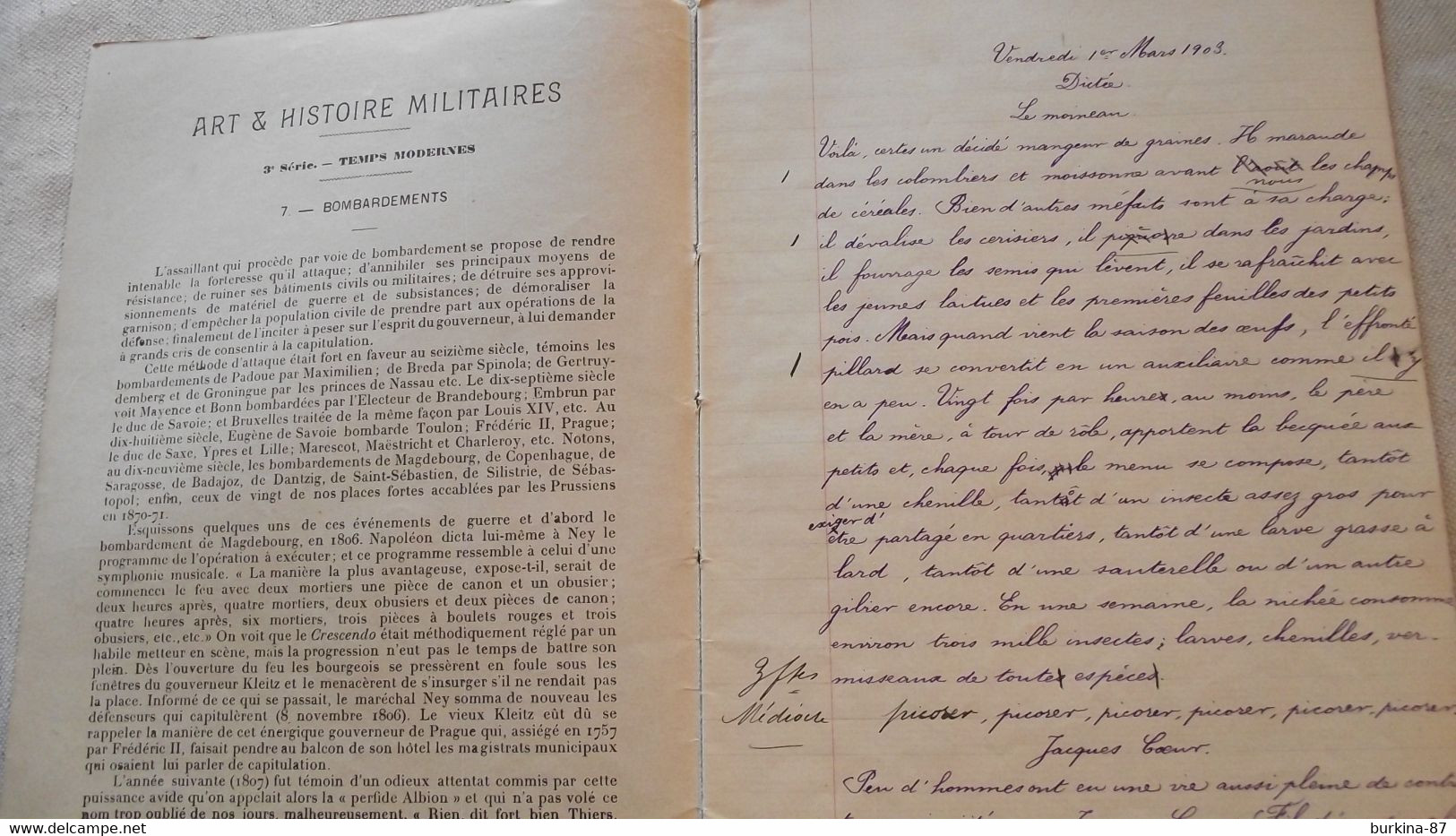 PROTEGE CAHIER, Et Son Cahier, BOMBARDERMENTS DE PARIS 1870/71, 1903, Arts Et Histoires Militaires, - Lots & Serien