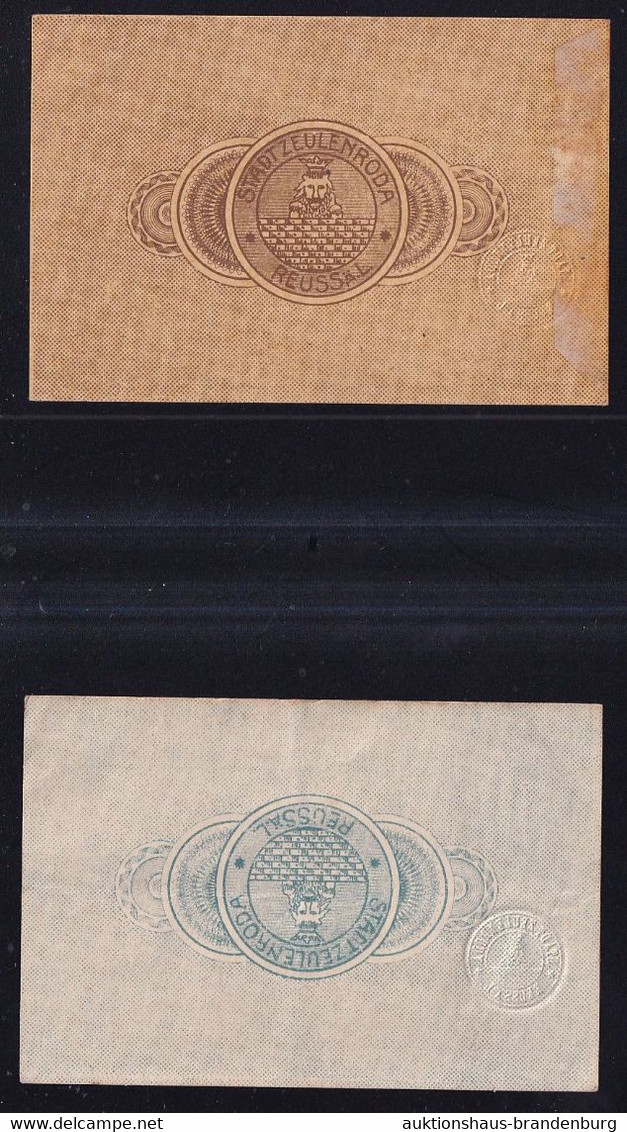 2x Zeulenroda: 10 Pfg. + 50 Pfennige 10.12.1916 - Collections