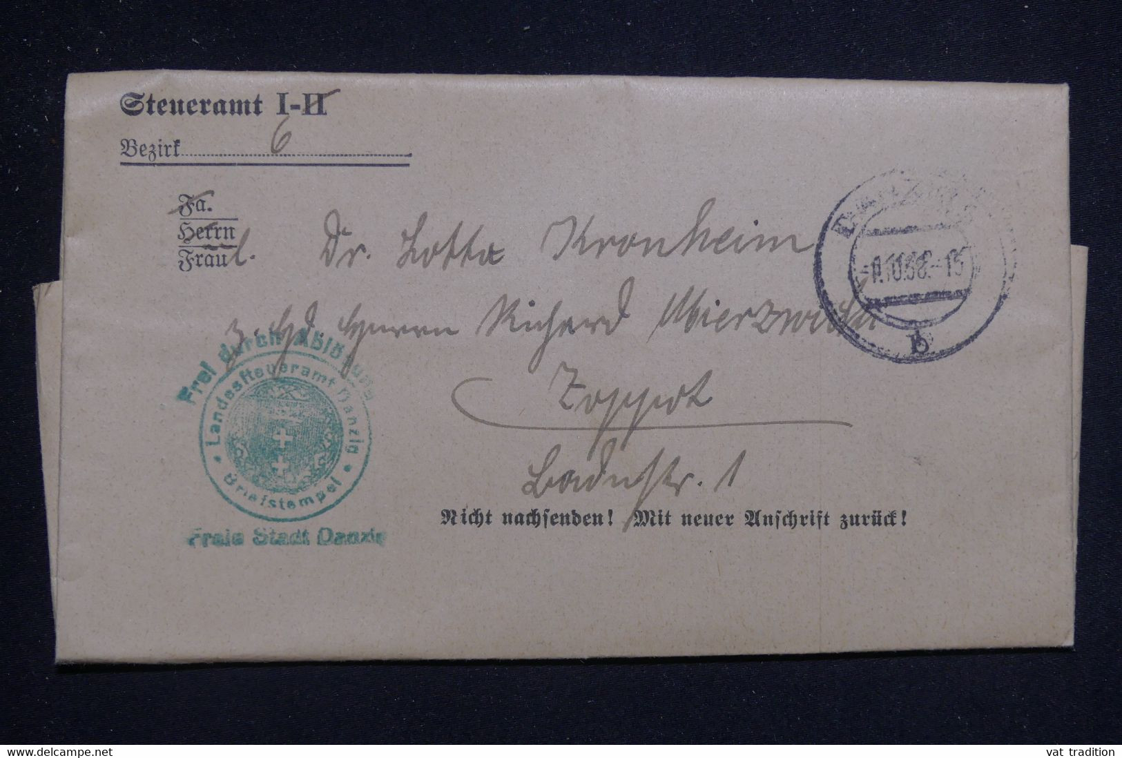 ALLEMAGNE -  Document De Danzig En 1938 Pour Zoppot - L 131789 - Briefe U. Dokumente