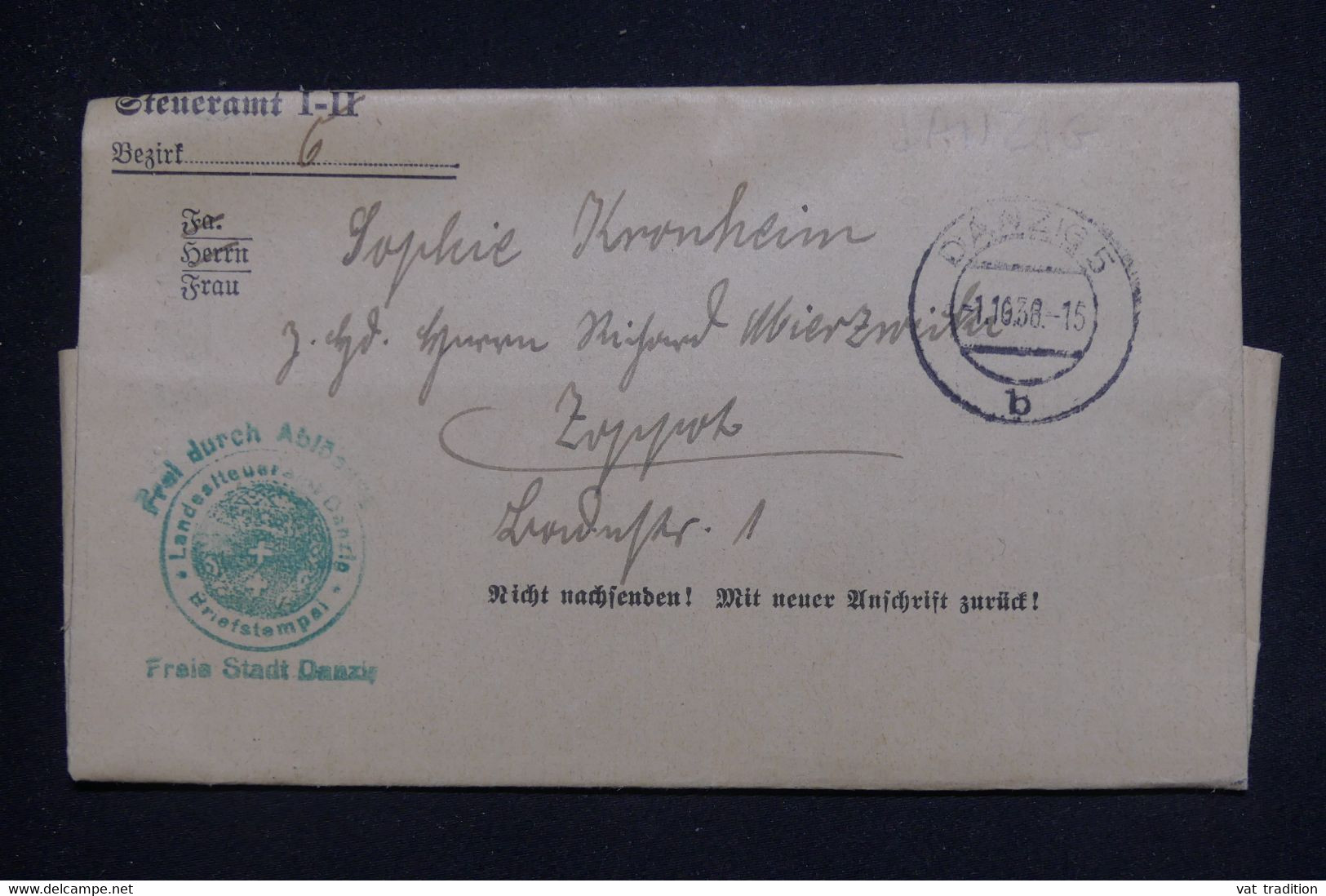 ALLEMAGNE -  Document De Danzig En 1938 Pour Zoppot - L 131792 - Lettres & Documents